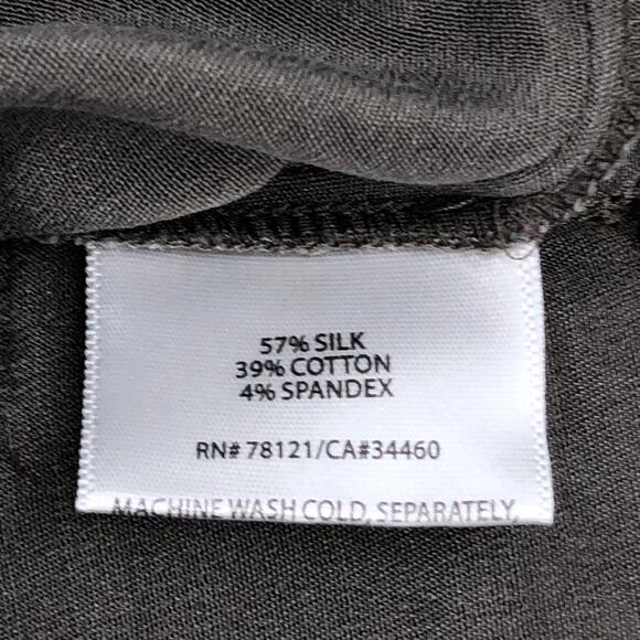 Eileen Fisher Womens Size 6 Pants Silk Cotton Stretch Side Zip Ankle Gray - Picture 10 of 13